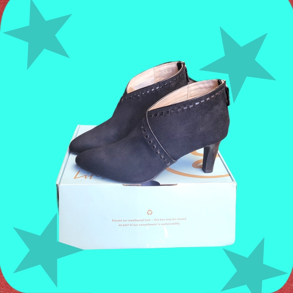 LifeStride Micro Suede Ankle Heel Boots
